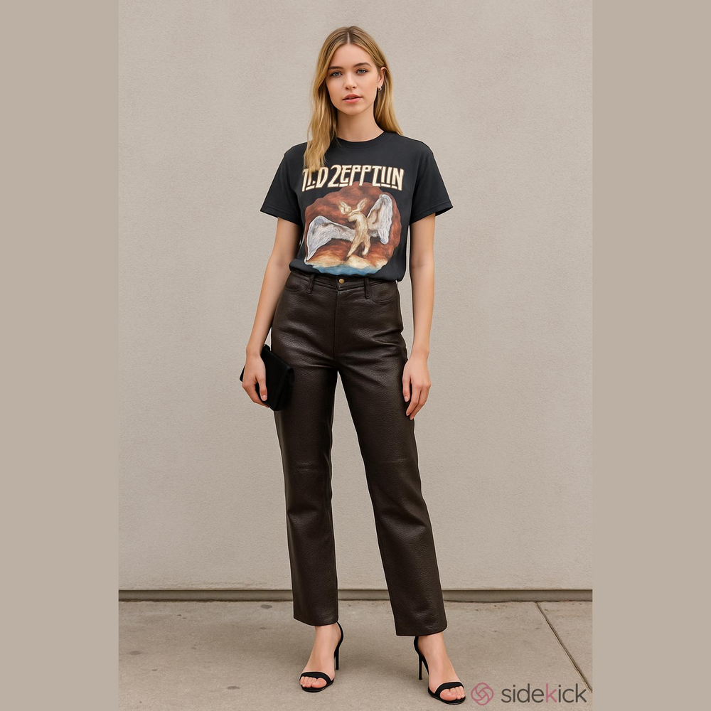 Wilfred Straight Leg Faux Leather Pants in Dark Brown
